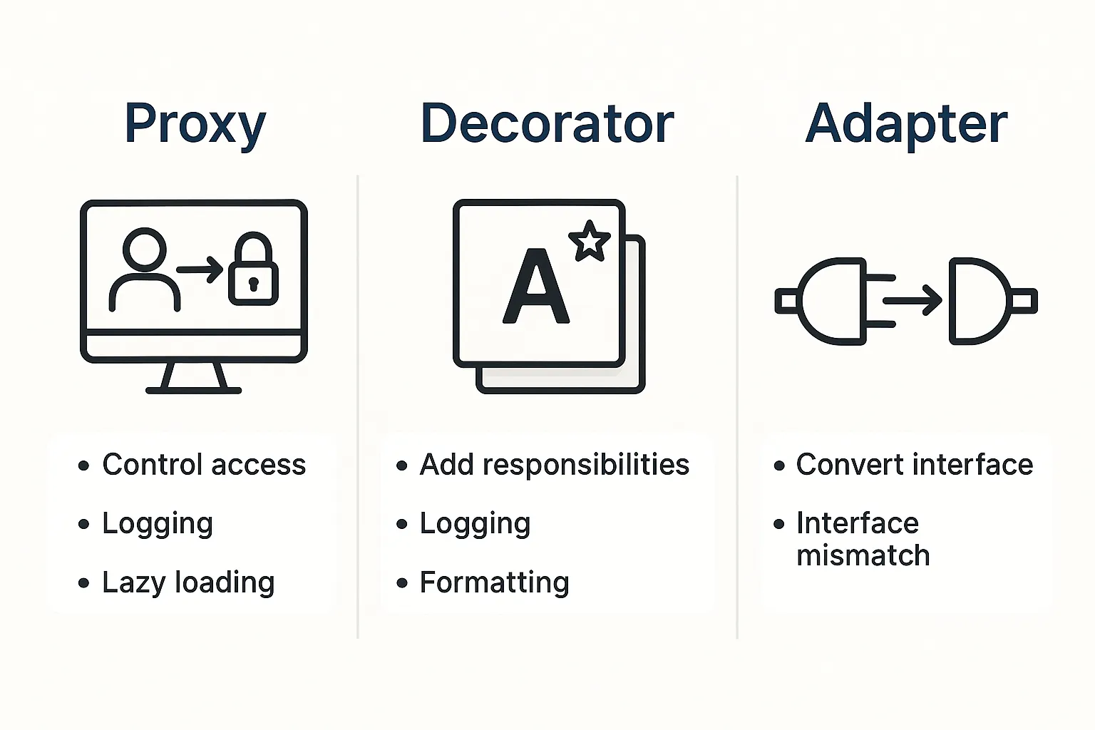Proxy vs Decorator vs Adapter: Choose the Right Pattern